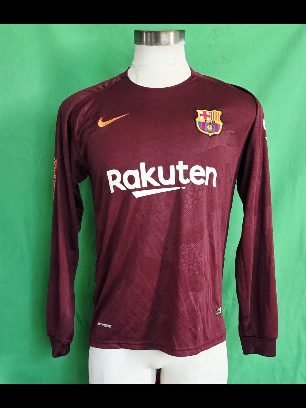 FC Barcelona NIKE 2017 Longsleeve Soccer 3rd Jersey FCB Men's Size Large